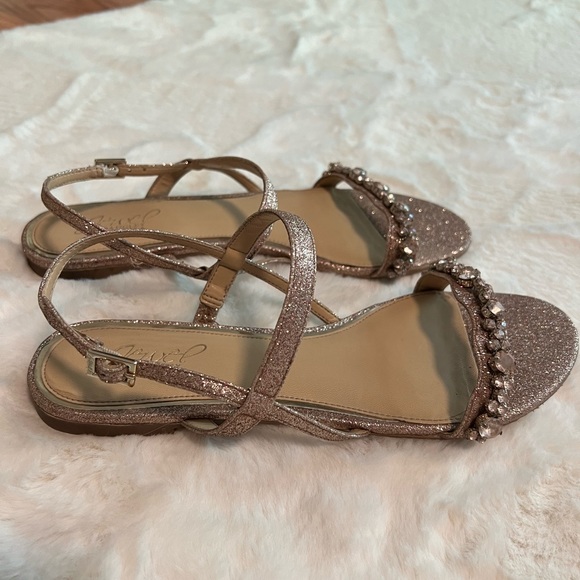 Jewel Badgley Mischka Ormond Flat Dress Sandal size 9.5M, Rose Gold - Picture 7 of 8